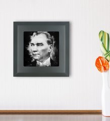 BK Gift Atatürk Tasarımlı Ahşap Çerçeveli Taş Duvar Dekoru-14