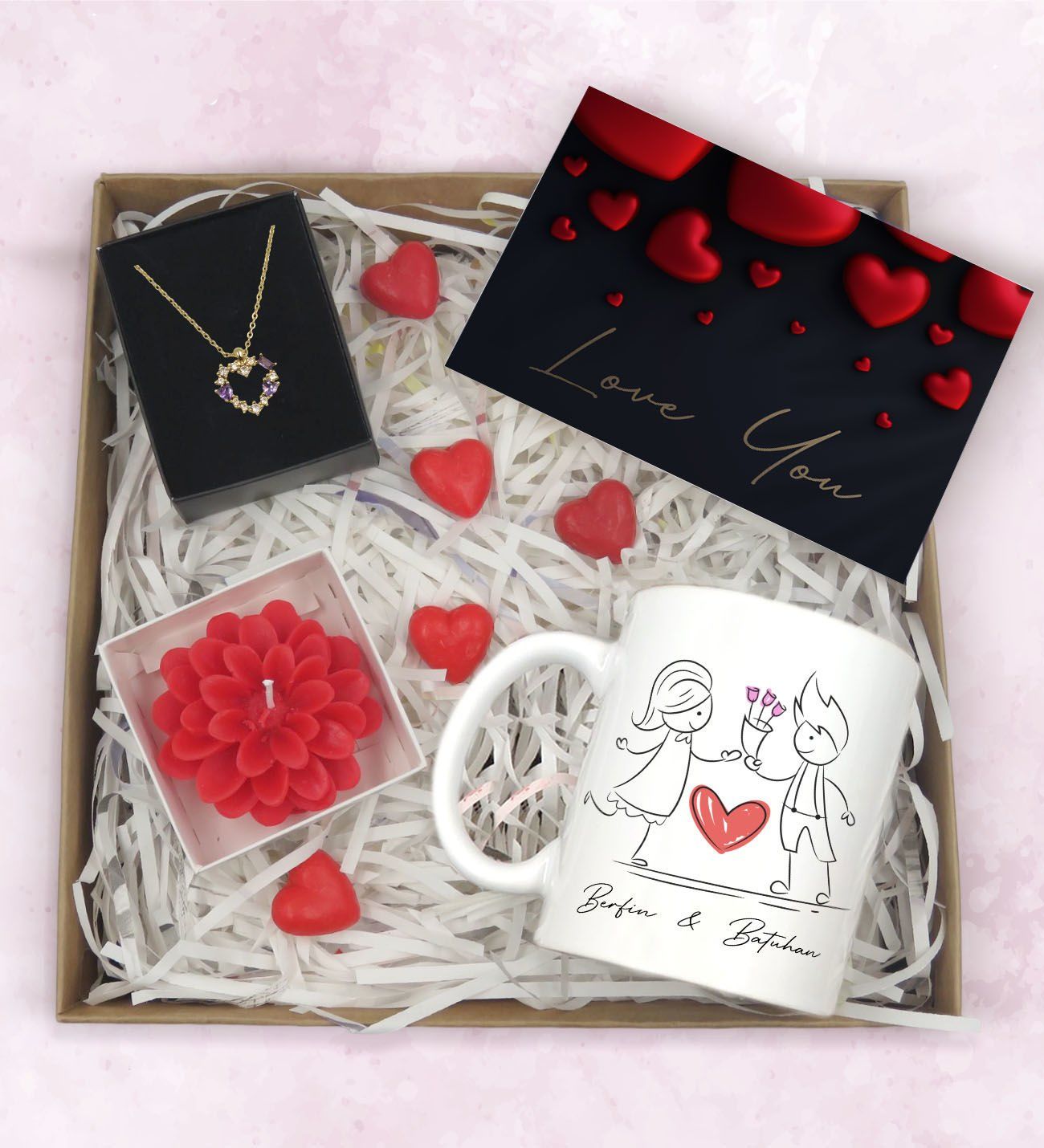 BK Gift Sevgiliye Özel Hediye Seti-6-1, Yıl Dönümü Hediyesi, İsimli Kupa, Sevgiliye Hediye, Sevgililer Günü Hediyesi