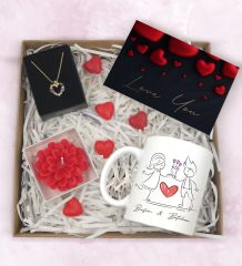 BK Gift Sevgiliye Özel Hediye Seti-6-1, Yıl Dönümü Hediyesi, İsimli Kupa, Sevgiliye Hediye, Sevgililer Günü Hediyesi