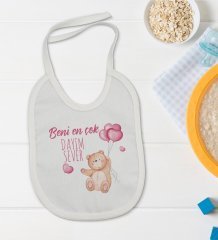 BK Kids Beni En Çok Dayım Sever Tasarımlı Bebek Body Zıbın ve Mama Önlüğü Hediye Seti - Model 1