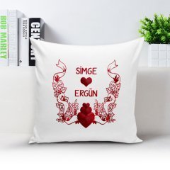 Kişiye Özel Beyaz Yastık Kılıfı (Sevgililer Günü Temalı-57)