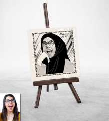 Kişiye Özel Türbanlı Karikatürlü Doğal Taş 40788