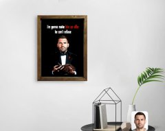 Kişiye Özel Godfather Baba Karikatürlü Doğal Masif Ahşap Çerçeveli Tablo-4