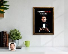 Kişiye Özel Godfather Baba Karikatürlü Doğal Masif Ahşap Çerçeveli Tablo-4