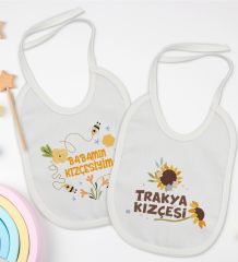 BK Kids Kızçe Tasarımlı 2’li Beyaz Mama Önlüğü-1