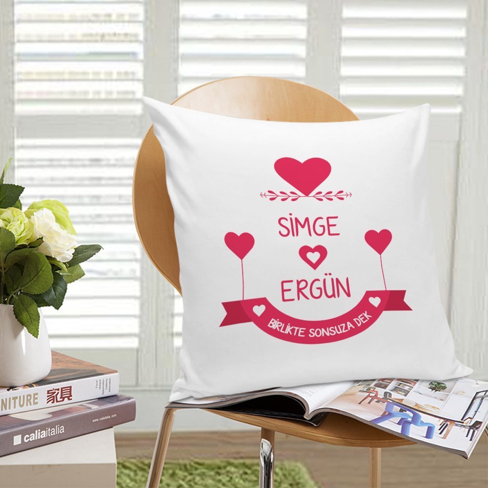 Kişiye Özel Beyaz Yastık Kılıfı (Sevgililer Günü Temalı-56)