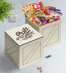 Kişiye Özel Reiki Uzmanı Ahşap Kutuda Nostaljik Lezzetler Hediye Seti-2