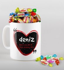 Kişiye Özel İsim Anlamı Kupa ve Haribo Fruitbons Şeker Hediye Seti-4