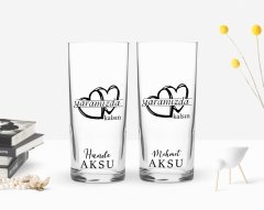 Kişiye Özel Renkli Baskılı Yaramızda Kalsın Tasarımlı İkili Rakı Bardağı Seti-1
