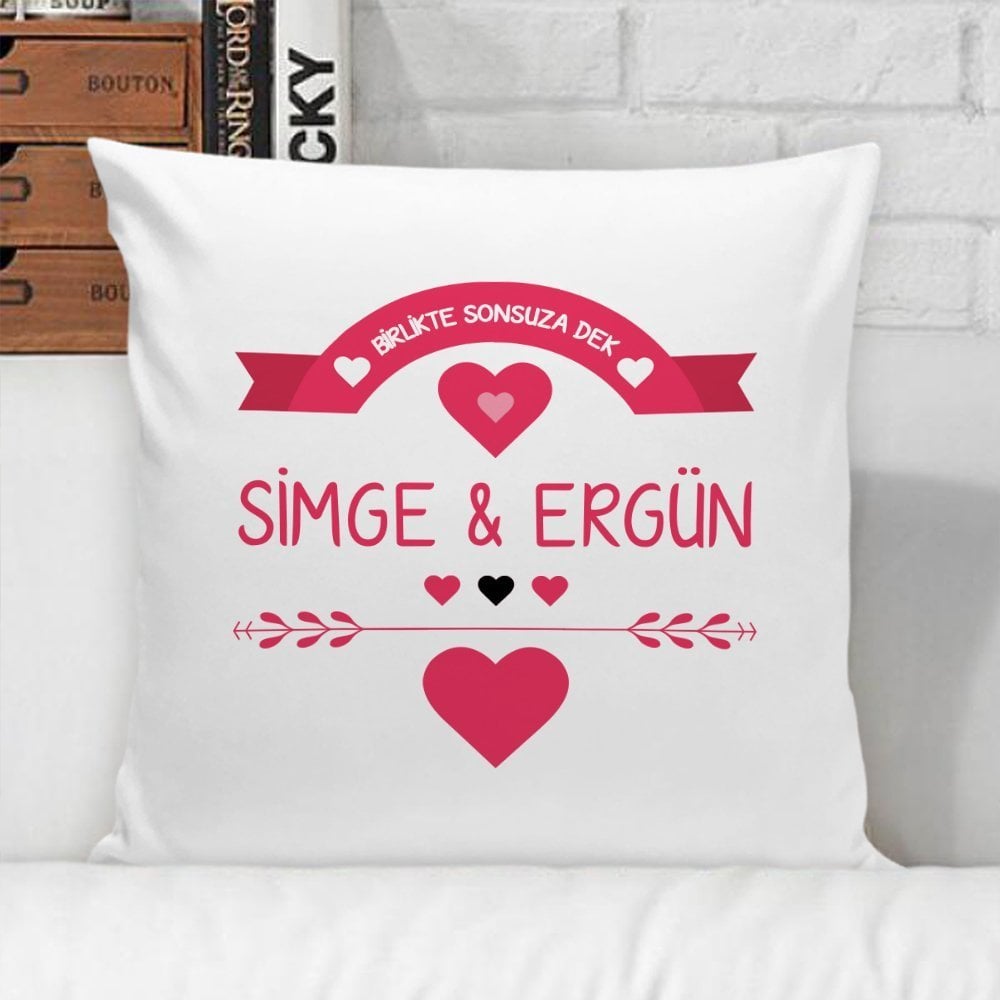 Kişiye Özel Beyaz Yastık Kılıfı (Sevgililer Günü Temalı-55)