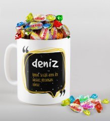 Kişiye Özel İsim Anlamı Kupa ve Haribo Fruitbons Şeker Hediye Seti-3