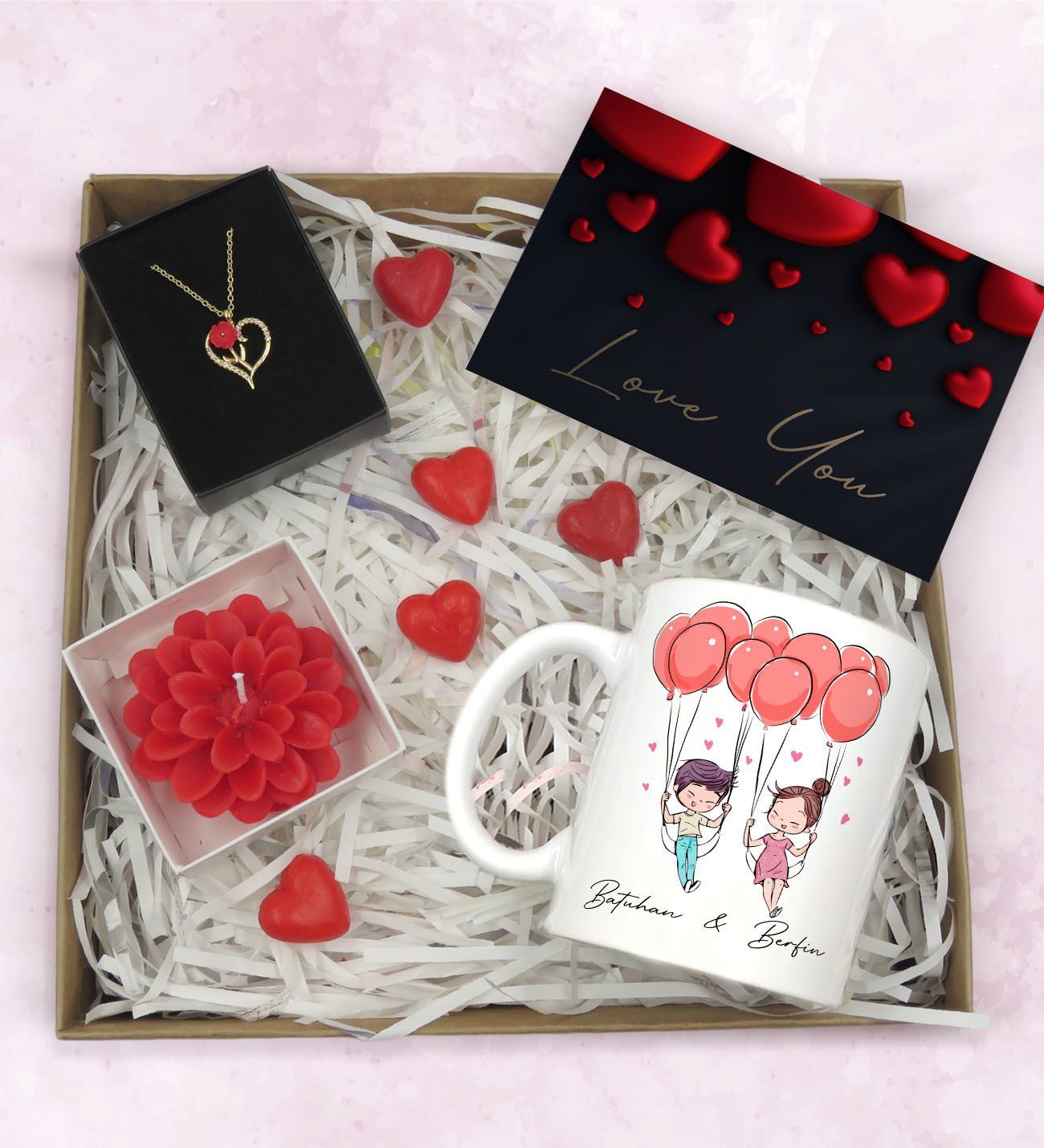 BK Gift Sevgiliye Özel Hediye Seti-5-5, Yıl Dönümü Hediyesi, İsimli Kupa, Sevgiliye Hediye, Sevgililer Günü Hediyesi