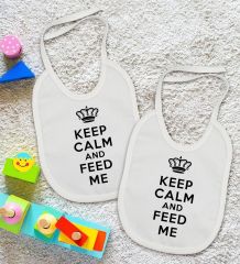 BK Kids Keep Calm Tasarımlı 2’li Beyaz Mama Önlüğü-1
