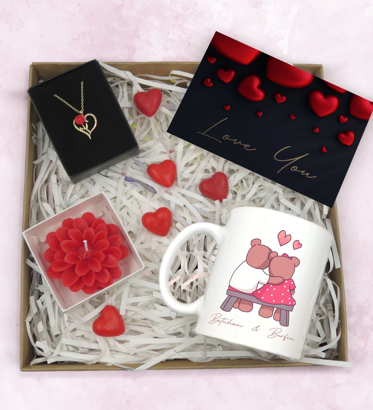 BK Gift Sevgiliye Özel Hediye Seti-5-4, Yıl Dönümü Hediyesi, İsimli Kupa, Sevgiliye Hediye, Sevgililer Günü Hediyesi