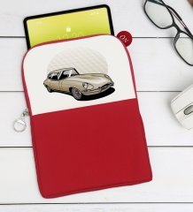 BK Gift Klasik Araç Tasarımlı Taşınabilir Koruyucu Tablet Kılıfı & Organizer Çanta - Kırmızı-8