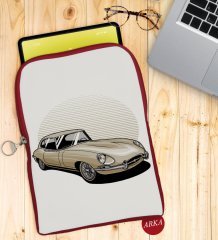 BK Gift Klasik Araç Tasarımlı Taşınabilir Koruyucu Tablet Kılıfı & Organizer Çanta - Kırmızı-8