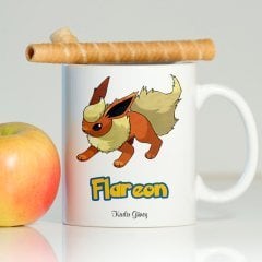 Kişiye Özel Pokemon Flareon Beyaz Kupa Bardak