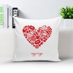 Kişiye Özel Beyaz Yastık Kılıfı (Sevgililer Günü Temalı-53)