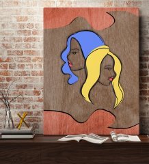 BK Home Woman Line Tasarımlı Kanvas Tablo 70x100cm-3