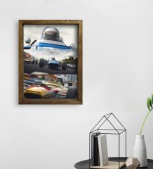 BK Gift Formula 1 Tasarımlı Doğal Masif Ahşap Çerçeveli Tablo 45x65cm-9