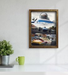 BK Gift Formula 1 Tasarımlı Doğal Masif Ahşap Çerçeveli Tablo 45x65cm-9