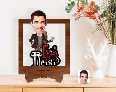 Kişiye Özel Evin Reisi Karikatürlü Ahşap Standlı 3D Biblo-2