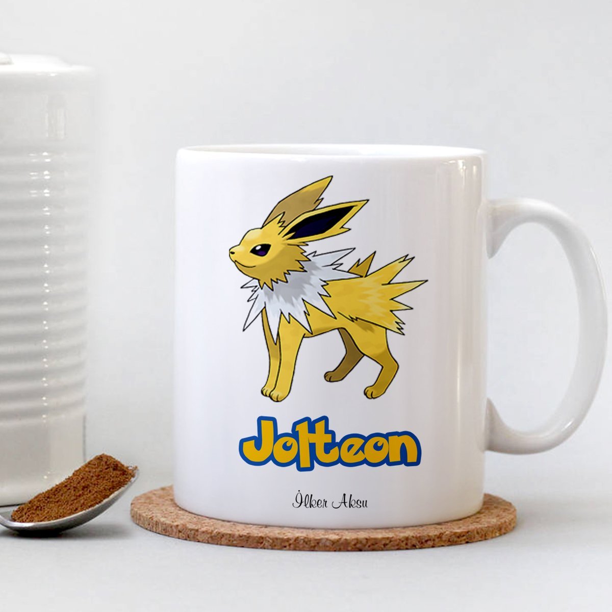 Kişiye Özel Pokemon Jolteon Beyaz Kupa Bardak