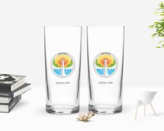 Kişiye Özel Renkli Baskılı Adana Tasarımlı Turistik İkili Rakı Bardağı Seti-2
