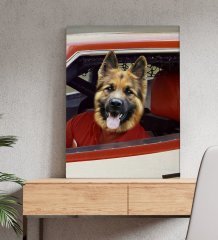Evcil Dostlara Özel Nascar Pilot Tasarımlı Portre Kanvas Tablo 50x70cm-2