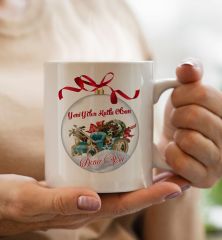 Yılbaşı Hediyesi BK Gift Kişiye Özel Yeni Yıl Tasarımlı Beyaz Kupa Bardak ve Kokulu Çam Ağacı Mum Hediye Seti-1, Sevgiliye Hediye, Arkadaşa Hediye