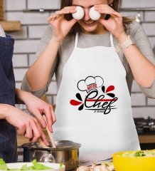Kişiye Özel Master Chef Beyaz Mutfak Önlüğü - 4