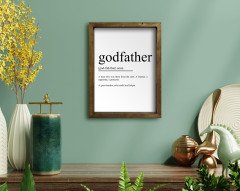 BK Home Godfather Baba Tasarımlı Doğal Masif Ahşap Çerçeveli Tablo 45x65cm-6