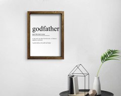 BK Home Godfather Baba Tasarımlı Doğal Masif Ahşap Çerçeveli Tablo 45x65cm-6
