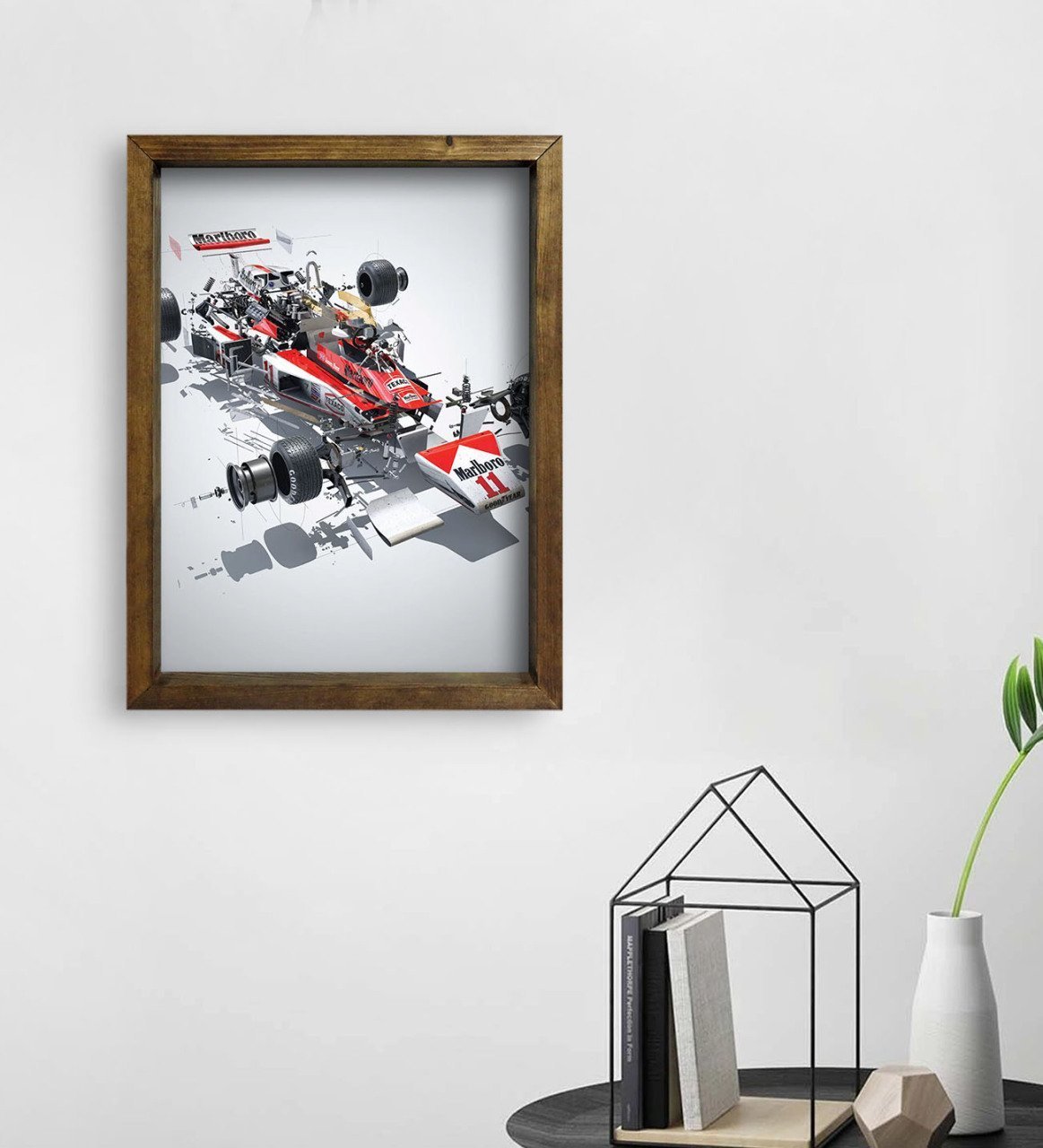 BK Gift Formula 1 Tasarımlı Doğal Masif Ahşap Çerçeveli Tablo 45x65cm-8