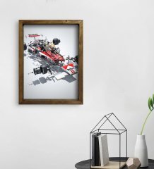 BK Gift Formula 1 Tasarımlı Doğal Masif Ahşap Çerçeveli Tablo 45x65cm-8