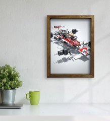 BK Gift Formula 1 Tasarımlı Doğal Masif Ahşap Çerçeveli Tablo 45x65cm-8