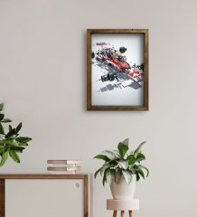 BK Gift Formula 1 Tasarımlı Doğal Masif Ahşap Çerçeveli Tablo 45x65cm-8