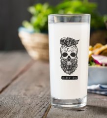 Kişiye Özel Renkli Baskılı Erkek Kurukafa Rakı Bardağı-2