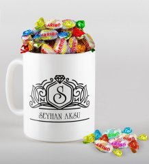 Kişiye Özel İsimli Kupa ve Haribo Fruitbons Şeker Hediye Seti-13