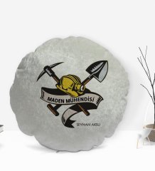 Kişiye Özel İsimli Maden Mühendisi Tasarımlı Dekoratif Kırlent Yastık-1