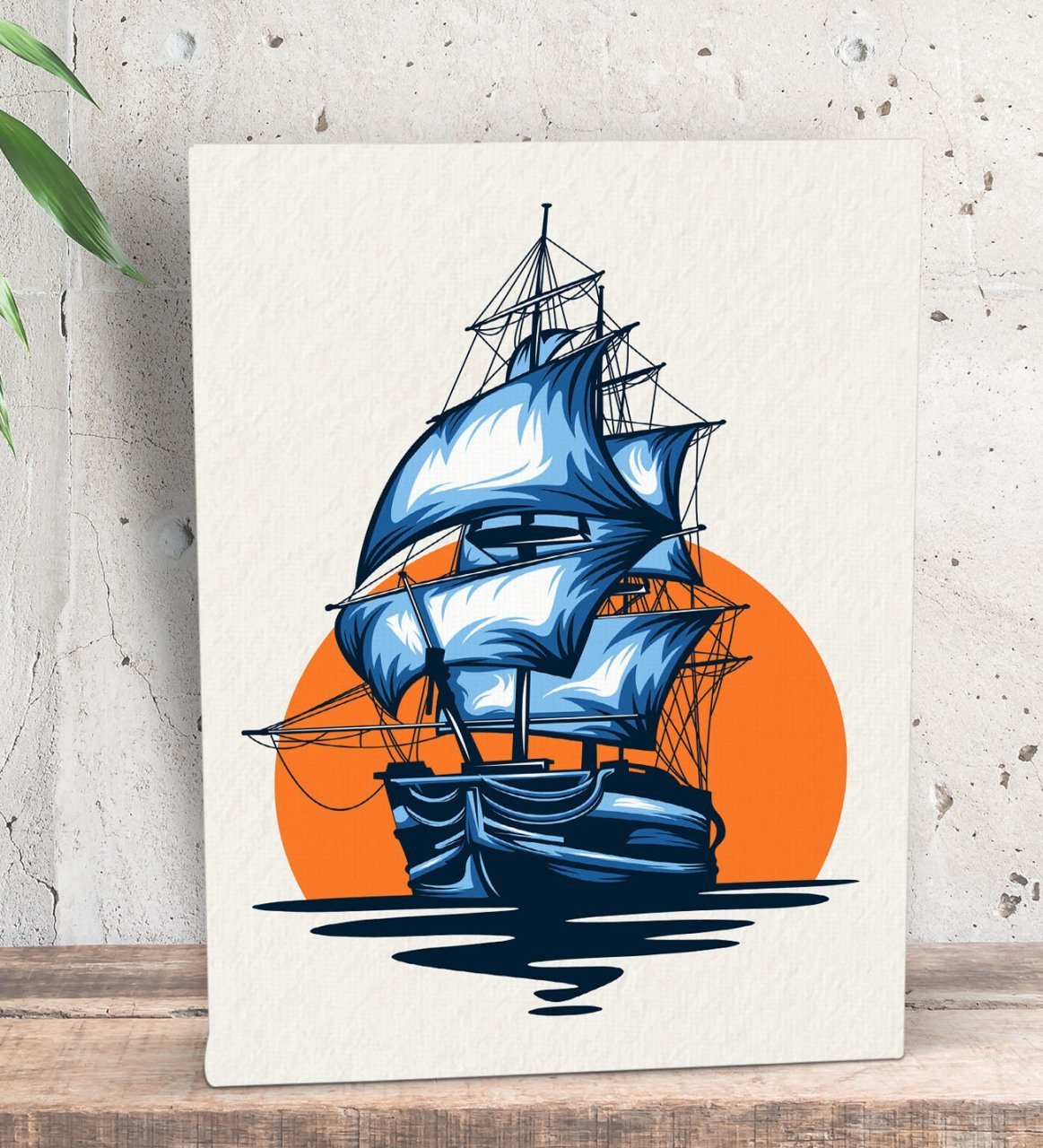 BK Gift Gemi Tasarımlı Dekoratif Mini Kanvas Tablo 15x20cm-1