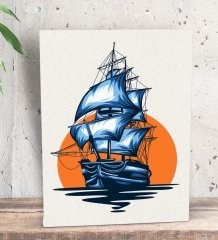 BK Gift Gemi Tasarımlı Dekoratif Mini Kanvas Tablo 15x20cm-1