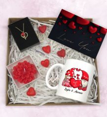 BK Gift Sevgiliye Özel Hediye Seti-5-2, Yıl Dönümü Hediyesi, İsimli Kupa, Sevgiliye Hediye, Sevgililer Günü Hediyesi