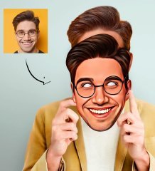 BK Gift Kişiye Özel Karikatürlü Eğlenceli Parti Yüz Maskesi