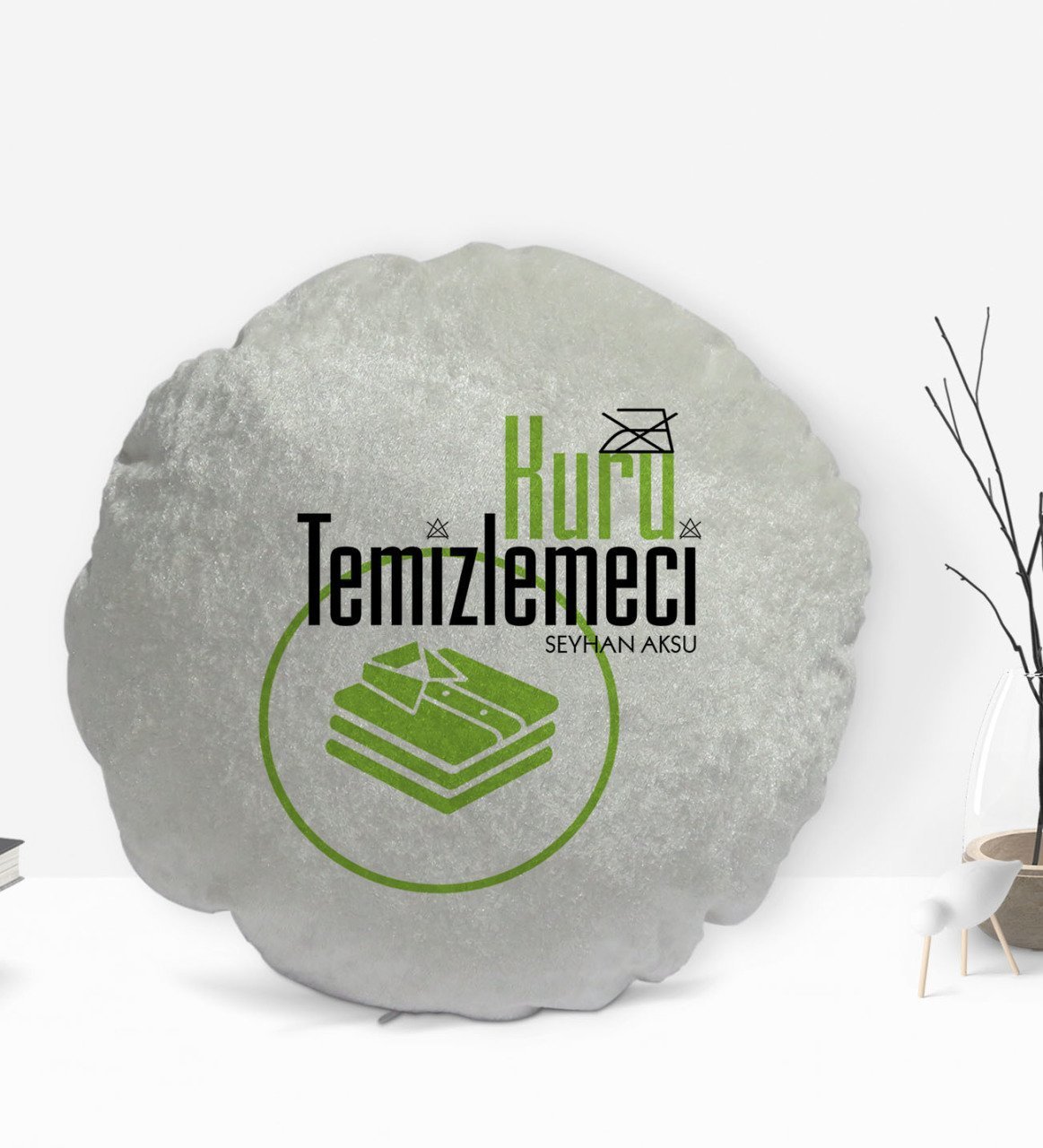 Kişiye Özel İsimli Kuru Temizlemeci Tasarımlı Dekoratif Kırlent Yastık-1