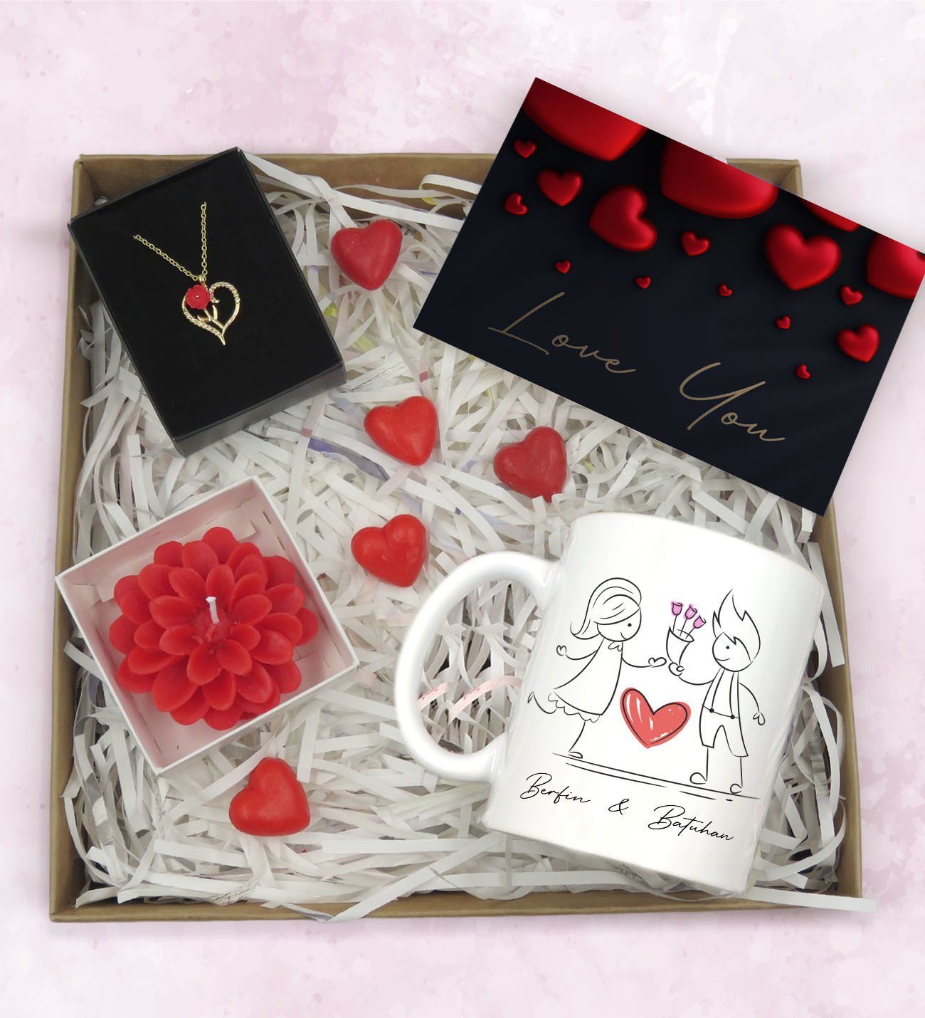 BK Gift Sevgiliye Özel Hediye Seti-5-1, Yıl Dönümü Hediyesi, İsimli Kupa, Sevgiliye Hediye, Sevgililer Günü Hediyesi