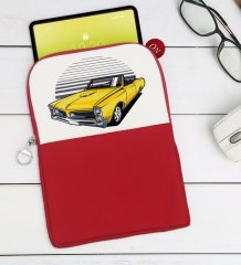 BK Gift Klasik Araç Tasarımlı Taşınabilir Koruyucu Tablet Kılıfı & Organizer Çanta - Kırmızı-5