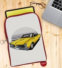 BK Gift Klasik Araç Tasarımlı Taşınabilir Koruyucu Tablet Kılıfı & Organizer Çanta - Kırmızı-5