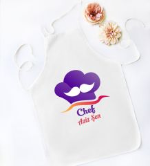BK Gift Kişiye Özel Chef Tasarımlı Beyaz Mutfak Önlüğü, Aşçı Önlüğü, Şef Önlüğü, Ev Hediyesi, Arkadaşa Hediye-4