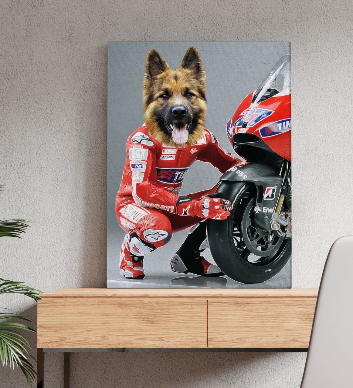 Evcil Dostlara Özel MotoGP Tasarımlı Portre Kanvas Tablo 50x70cm-3